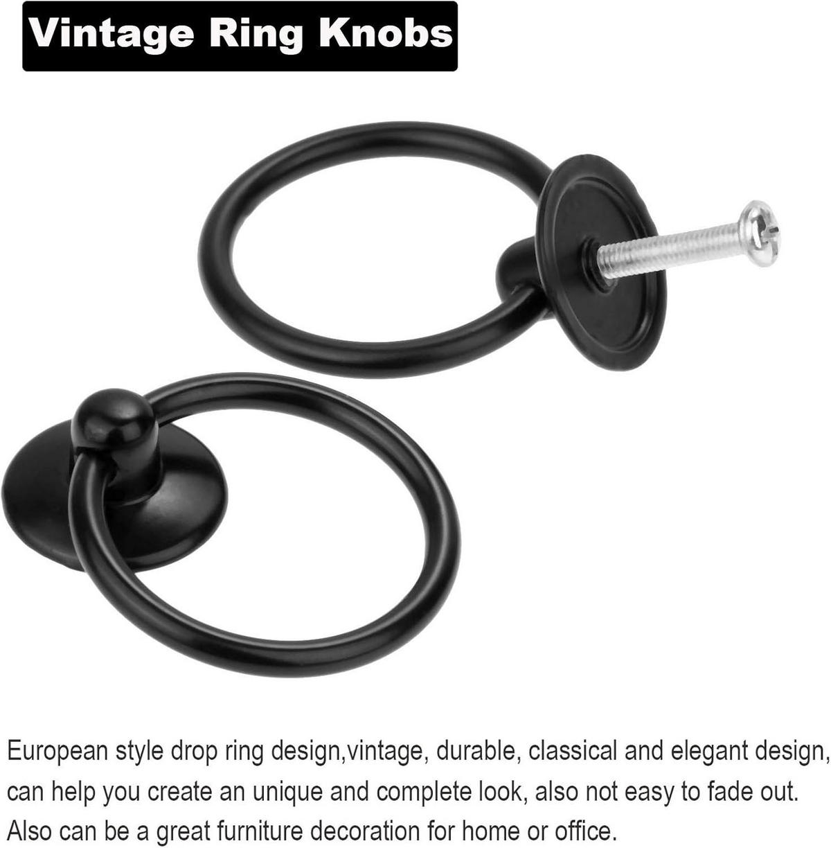 MÖBELKNOPF Rund Vintage Schwarz 12er-Set Einloch - Multicolor, Metall (2.5/3/2.5cm)