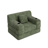 SCHLAFSESSEL Cord komprimiert, DE-42543, Grün - Grün, Metall (107/81/80cm) - ComfortXL