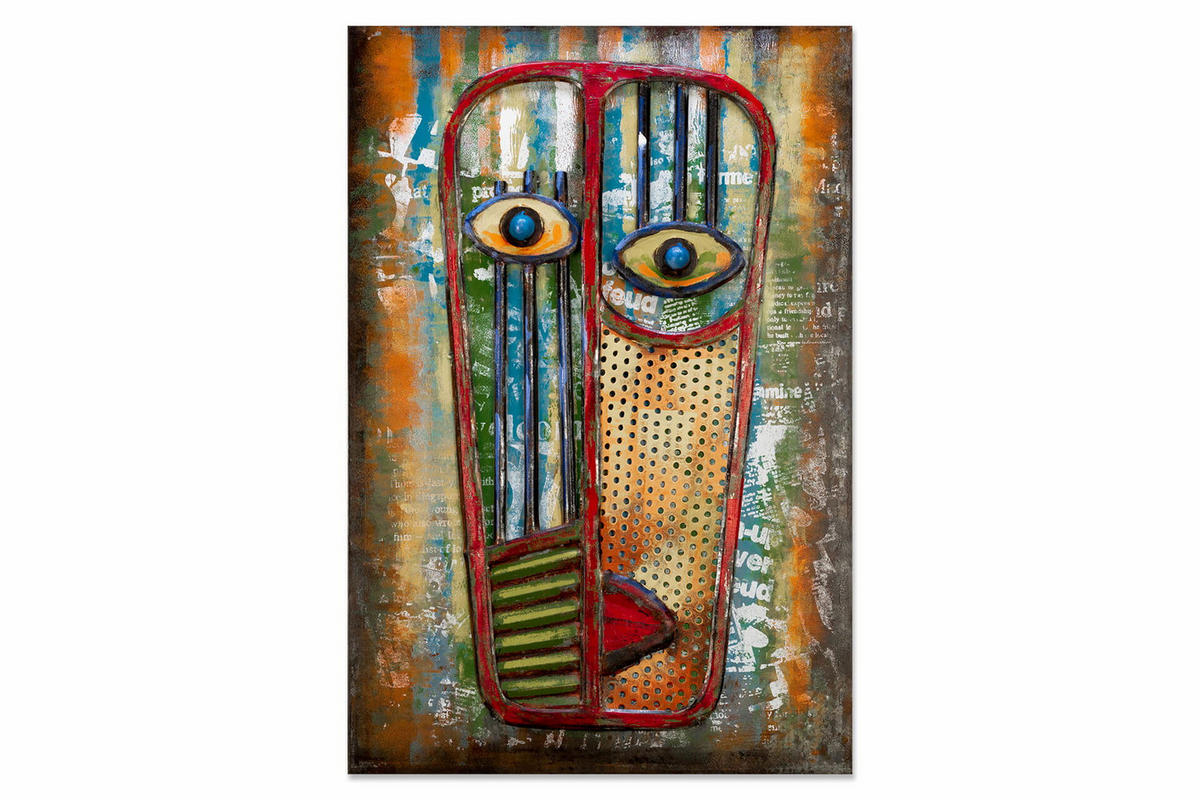 METALLBILD Bunt 60/90 cm - Multicolor, Metall (3.47/90cm) - KUNSTLOFT