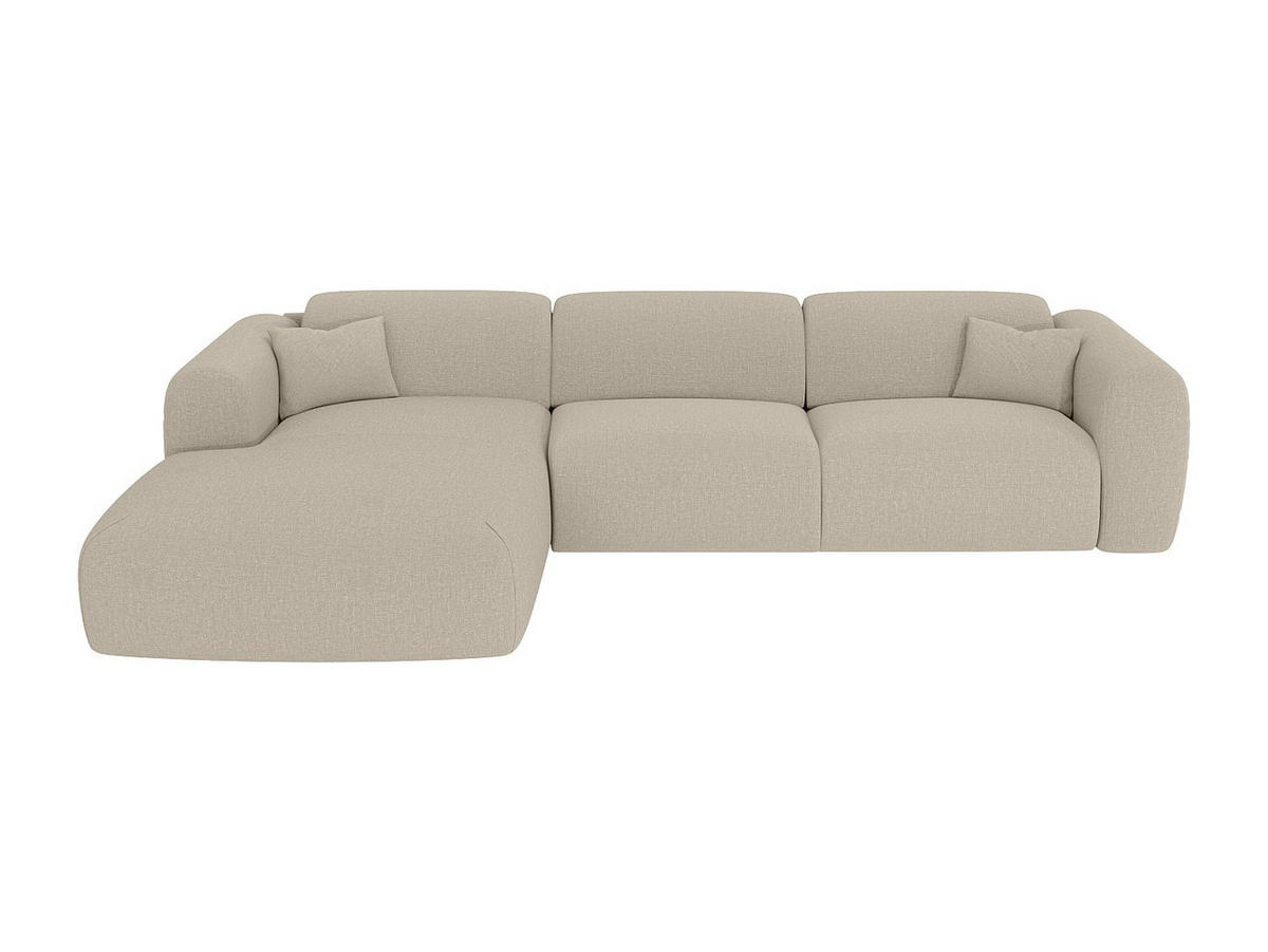 ECKSOFA mit Express-Schlaffunktion - Ecke links - Stoff meliert - Beige - POGNI - Beige, Textil (299/165cm) - Vente-Unique