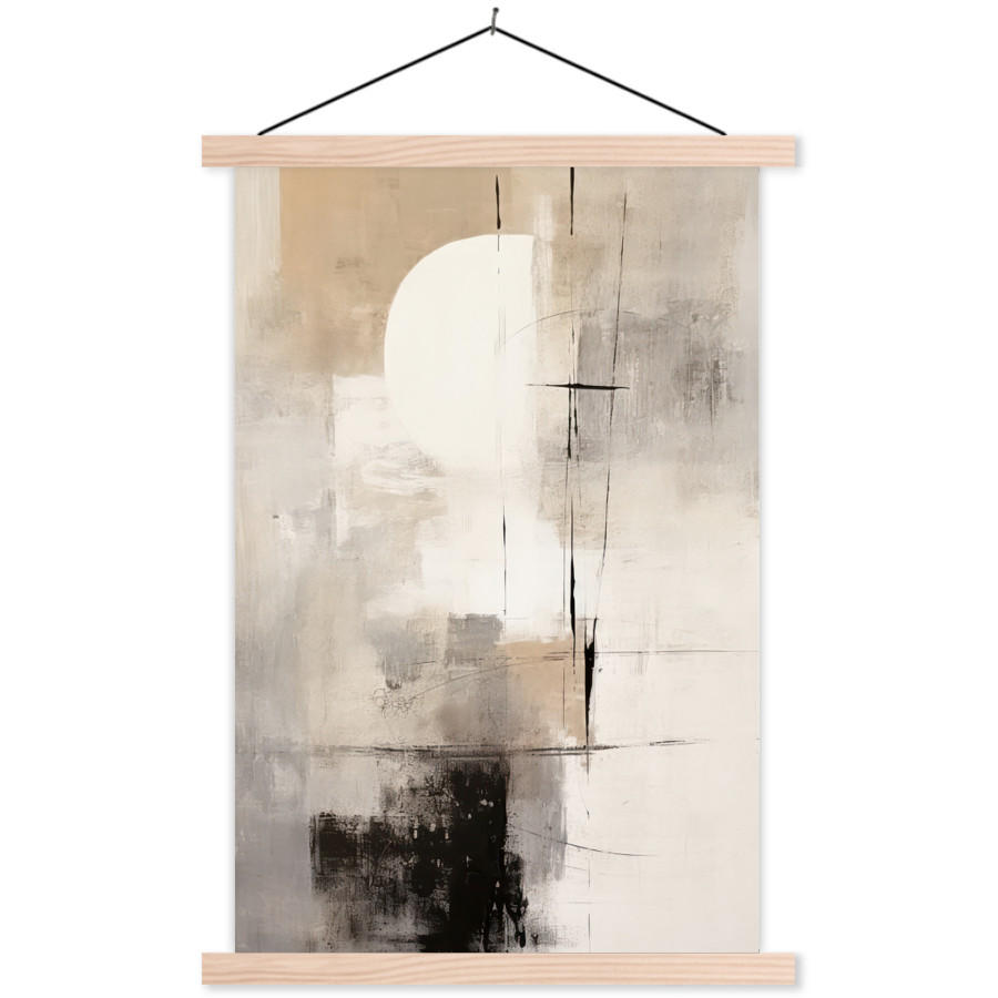 POSTER Abstrakt - Kunst - Grau 40x60 cm - Hellgrau, Textil (40/60/0.15cm) - MuchoWow