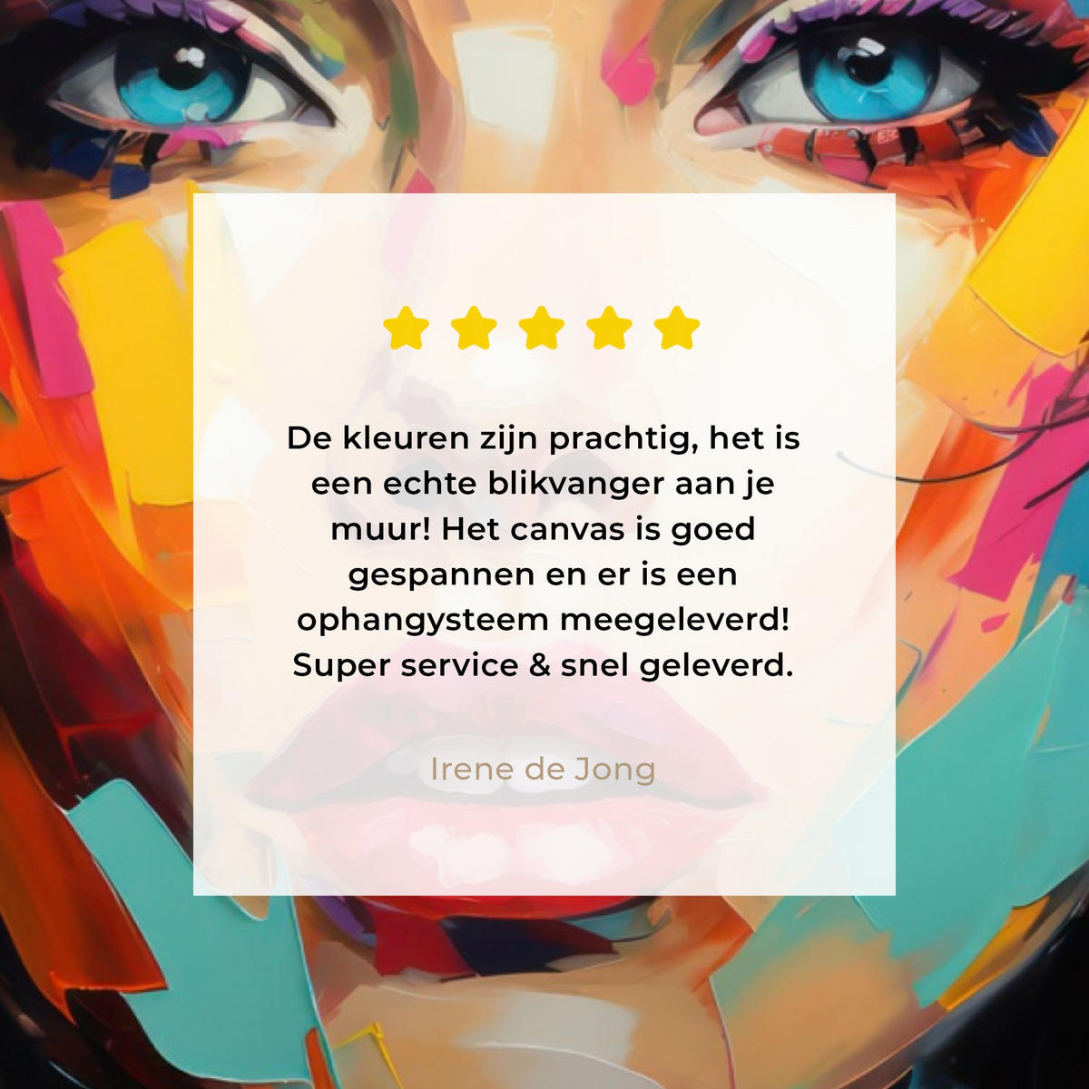 LEINWANDBILD Frau - Porträt - Farbenfroh - Kunst Wandbilder 80x60 cm - Multicolor, Textil (80/60cm) - MuchoWow