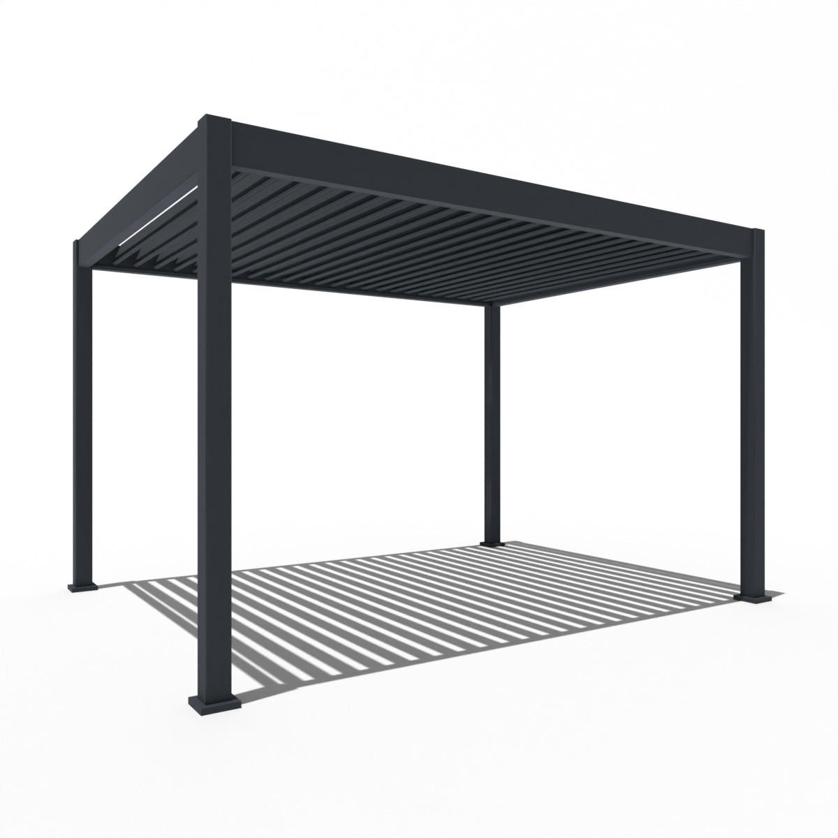 PERGOLA Deluxe Elektrischer Pavillon Terrassenüberdachung Aluminium LED 3 x 4 m - Schwarz, Metall (300/255/400cm) - WEIDE