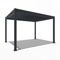 PERGOLA Deluxe Elektrischer Pavillon Terrassenüberdachung Aluminium LED 3 x 4 m - Schwarz, Metall (300/255/400cm) - WEIDE