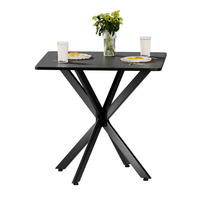 BEISTELLTISCH 80/80/75 cm schwarz aus Eisen mit höhenverstellbaren Füßen - Schwarz, Holzwerkstoff (80/80/75cm) - OKWISH