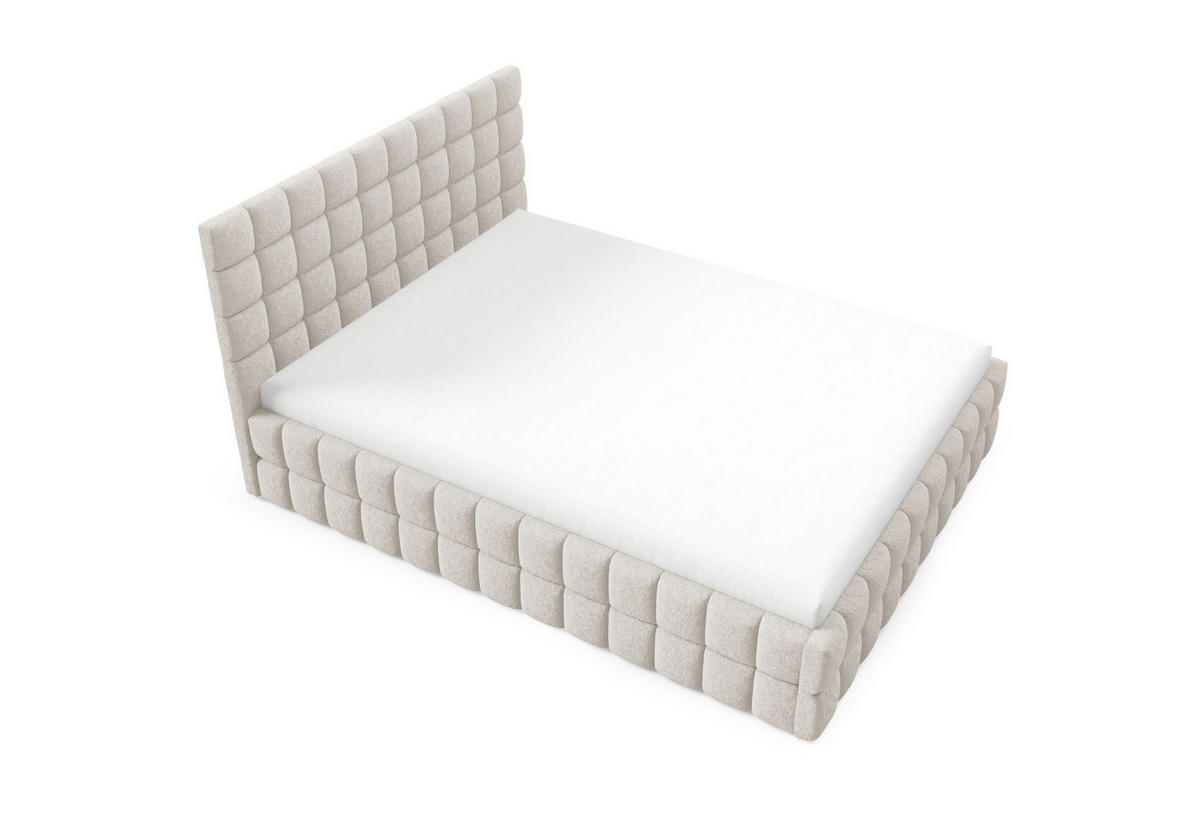 POLSTERBETT mit Stauraum 180x200 cm in Hellbeige - Beige, Metall (180/200cm) - Home Collective