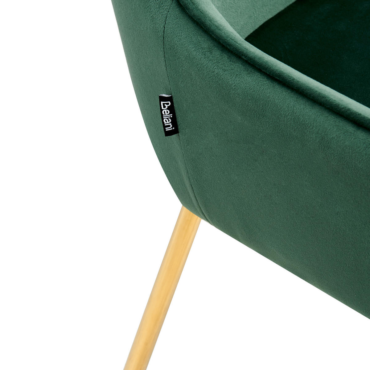 ESSZIMMERSTUHL 2er-Set Grün Loverna - Goldfarben/Grün, Textil (54/87/63cm) - Beliani