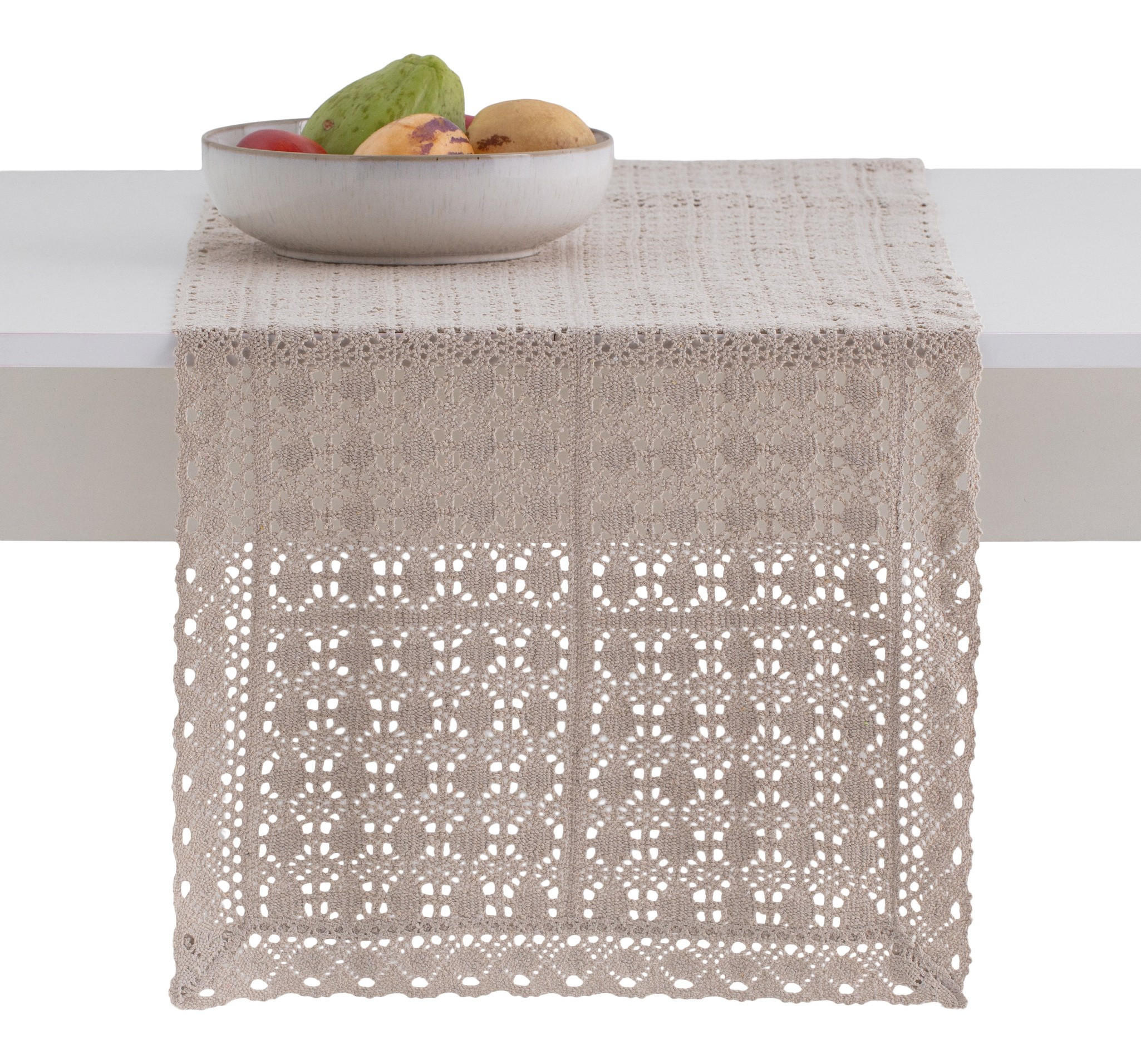 TISCHLÄUFER Folkelips - Beige, Textil (180/40/1cm) - home&you