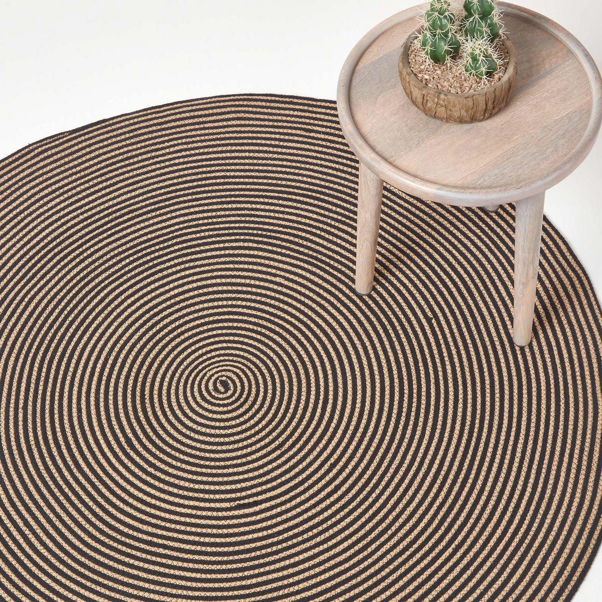 TEPPICH Spirale geflochten rund 120 cm - Braun, Textil (120/120cm) - Homescapes