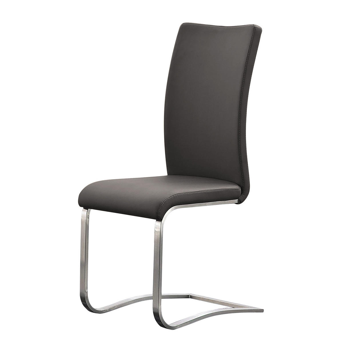 FREISCHWINGER - Edelstahlfarben/Grau, Leder/Metall (43/103/52cm) - home24