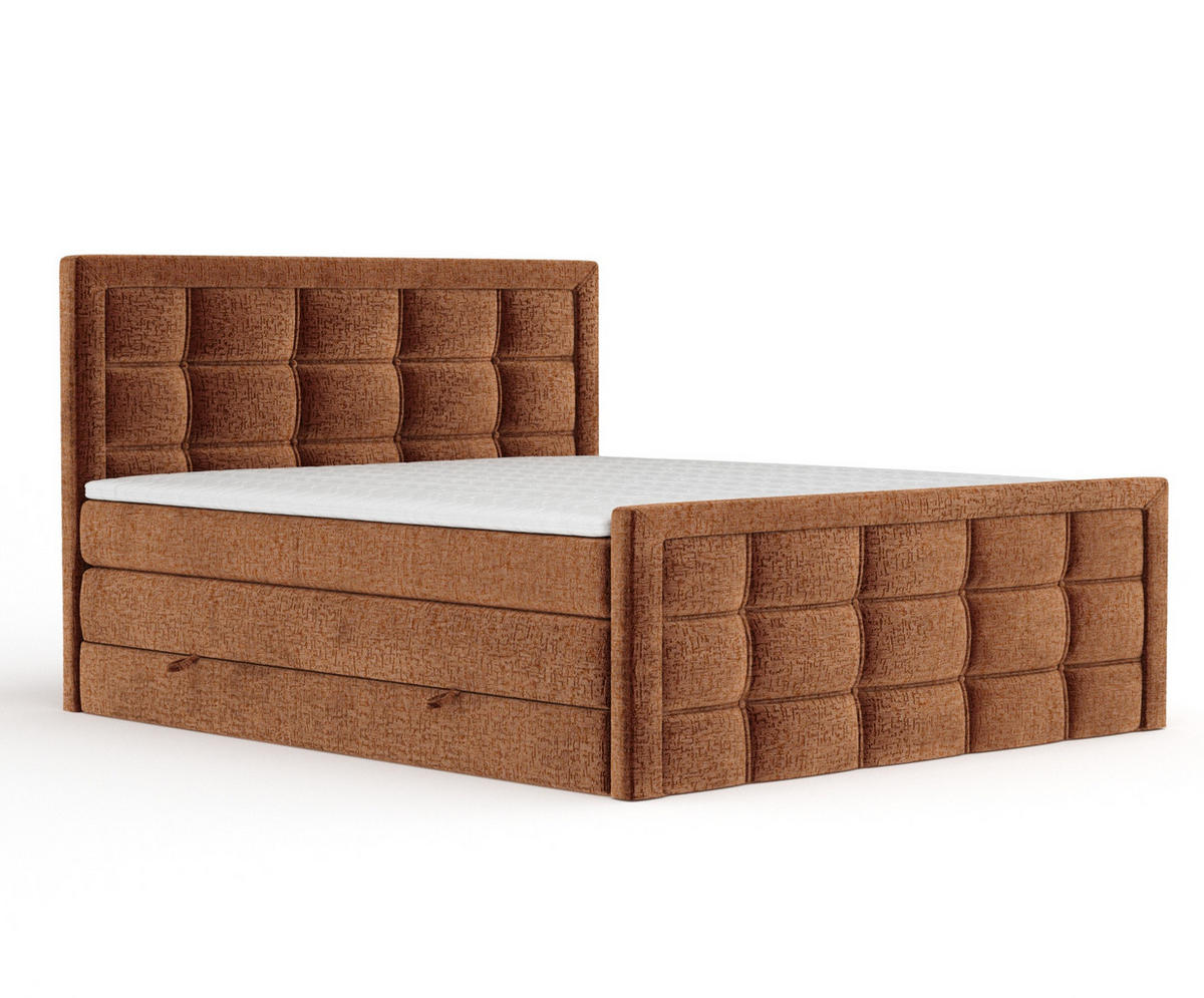 BOXSPRINGBETT Ambrosia Kupferfarbe 200/200 cm - Schwarz/Kupferfarben, Holz/Holzwerkstoff (200/200cm) - Maison de Reve