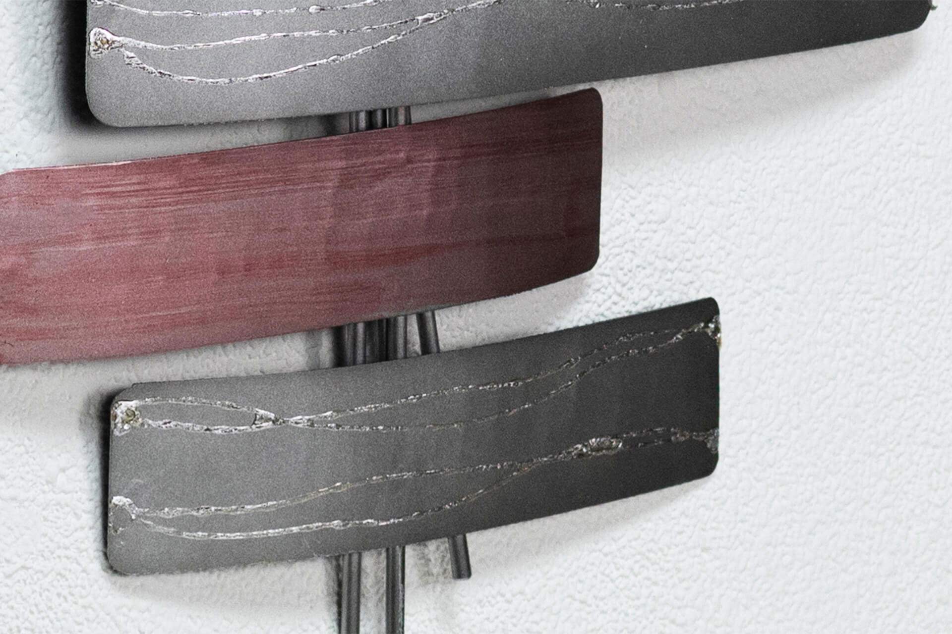 WANDDEKO Rot 38/80 cm - Rot/Grau, Metall (1.2/80/6cm) - KUNSTLOFT
