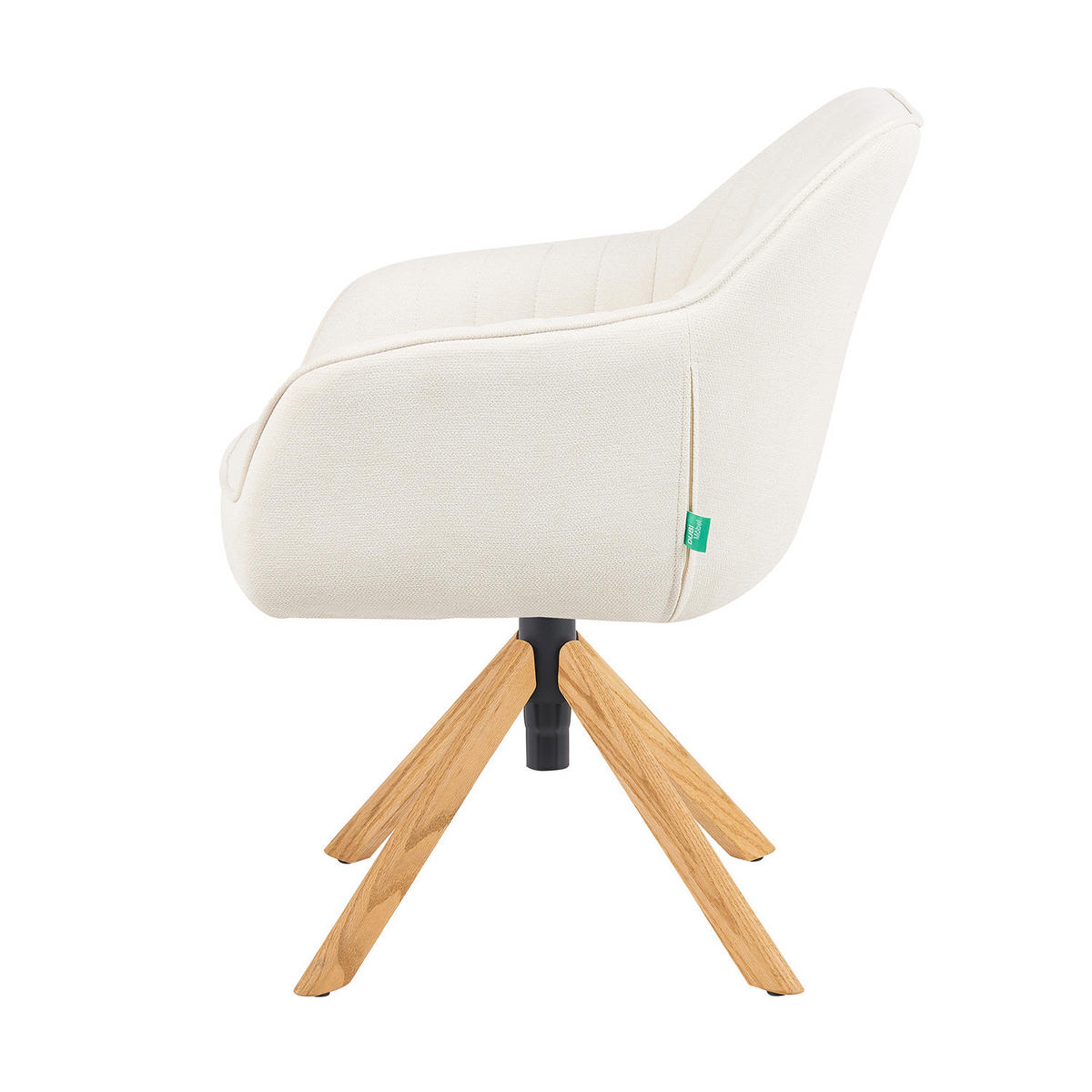 BÜROSTUHL Mika-Olea - Honigeiche/Creme, Eichenholz/Holz (60/83/61cm) - DUBI Möbel