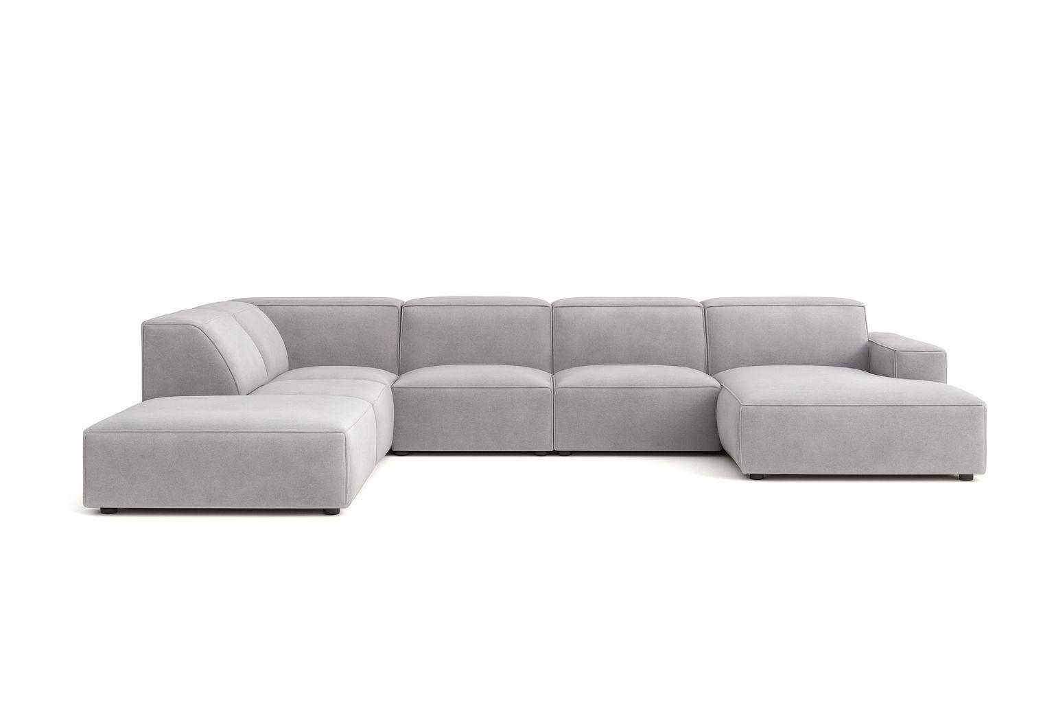 ECKSOFA Cursal V, Stoff Salvador, Grau, Links - Grau, Holz (364/262cm) - Kaiser Möbel