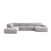ECKSOFA Cursal V, Stoff Salvador, Grau, Links - Grau, Holz (364/262cm) - Kaiser Möbel