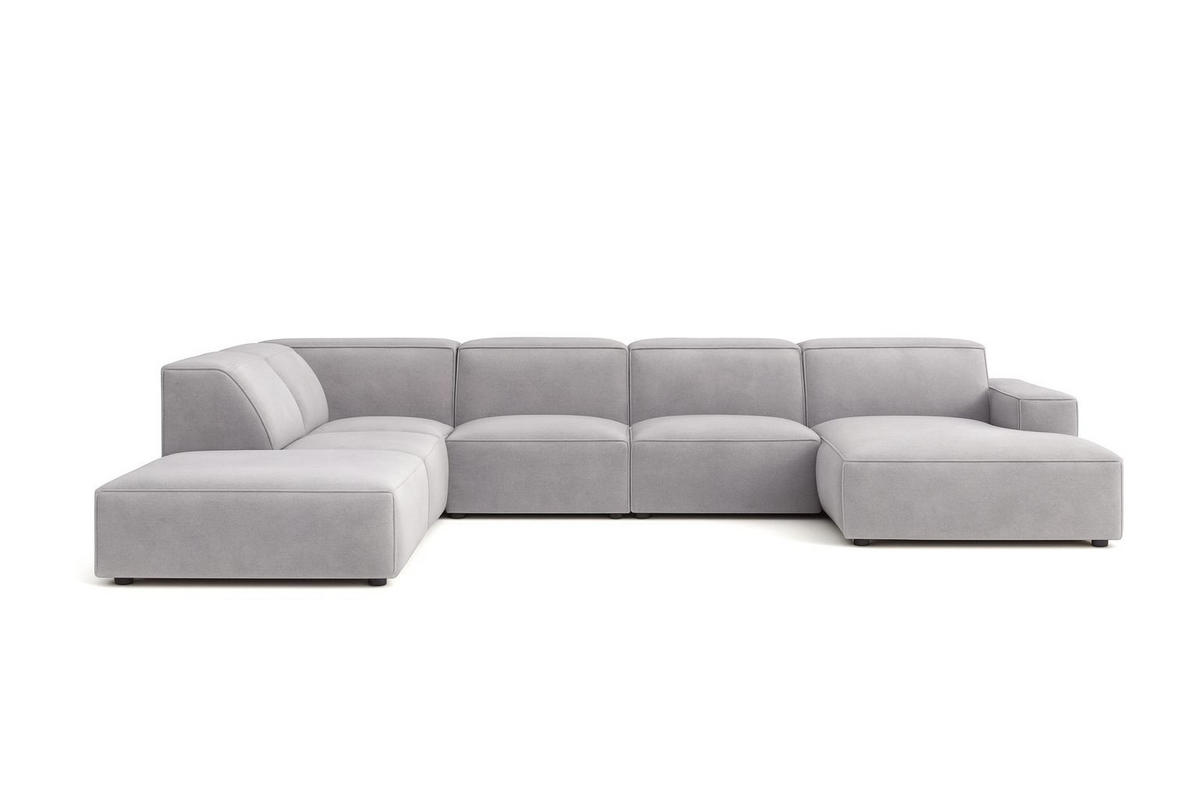 ECKSOFA Cursal V, Stoff Salvador, Grau, Links - Grau, Holz (364/262cm) - Kaiser Möbel