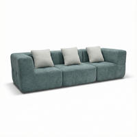 WOHNZIMMERSOFA Eden Simple 3-Sitzer - Salbei Weiß - Salbeigrün, Textil (92/71/92cm) - COCO Living