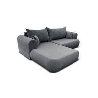 ECKSOFA BRAVO 280/180 in Bouclé Dunkelgrau links - Dunkelgrau, Holz/Holzwerkstoff (280/180cm) - Deine Möbel 24
