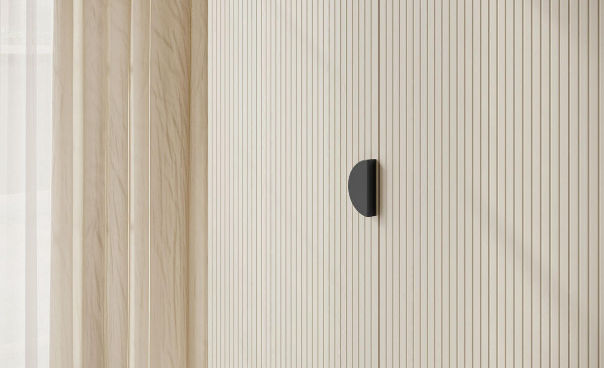 KLEIDERSCHRANK Moonir Greige 150 cm - Taupe/Goldfarben, Holzwerkstoff/Metall (150/200.5/57cm) - Selsey