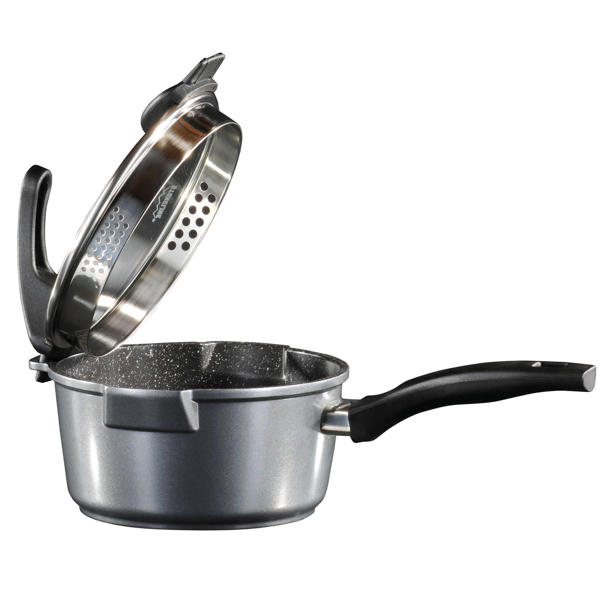 STIELKASSEROLLE - Grau, Metall (18cm) - Stoneline