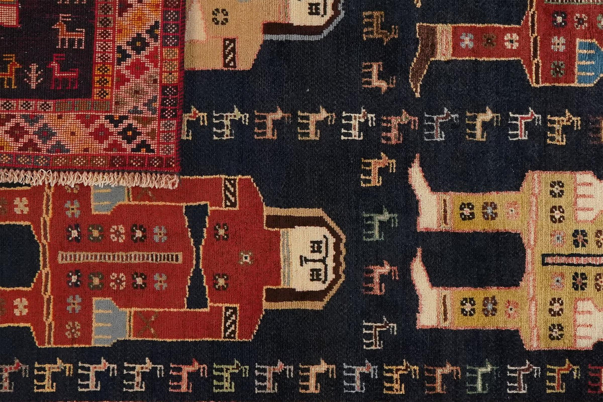 ORIENTTEPPICH handgeknüpft Gashgai Blau 162/110 cm Schurwolle - Blau, Textil (110/162cm) - Looma