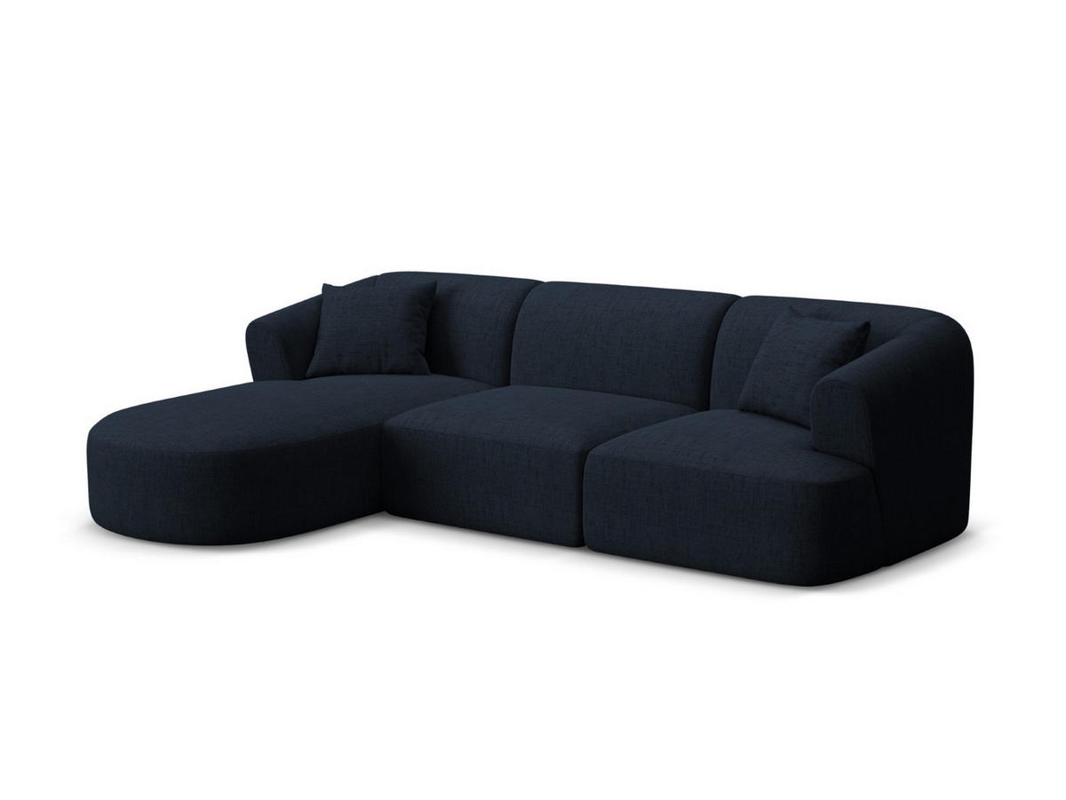 MODULARES-ECKSOFA links Campi aus strukturiertem Stoff königsblau 4 Sitzplätze - Dunkelblau, Textil (156/256cm) - Cosmopolitan Design