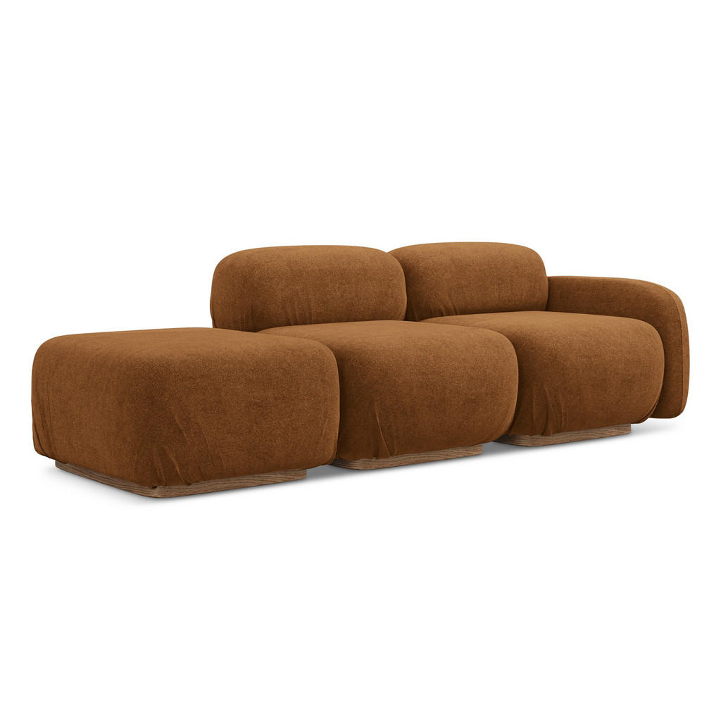 Thumbnail - Makamii 3-Sitzer, Terra cotta, Textil, Füllung: Schaumstoff, 258x73x95 cm, Made in EU, Wohnzimmer, Sofas & Couches, Sofa...
