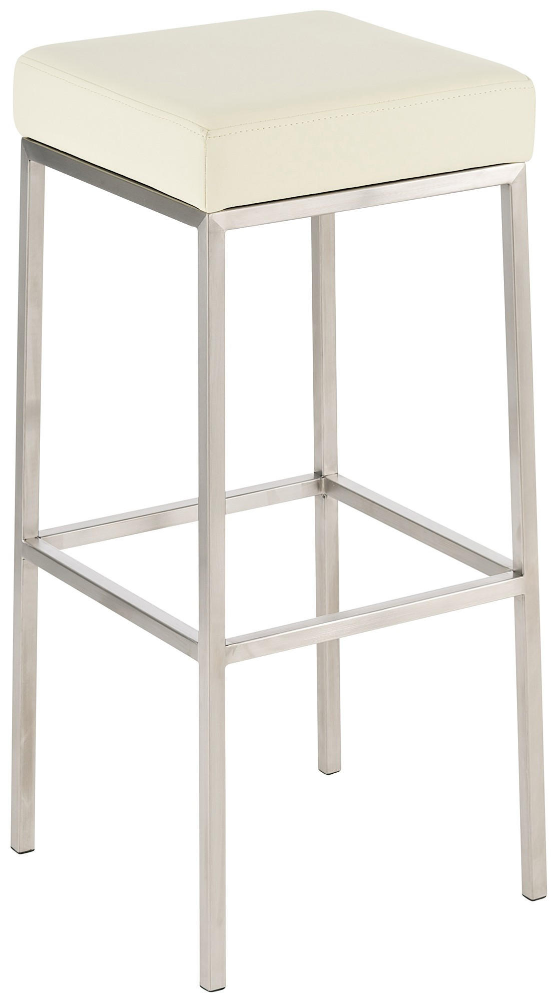 BARHOCKER Montreal 37x37x80 cm creme - Creme, Leder (37/80/37cm) - furnicato