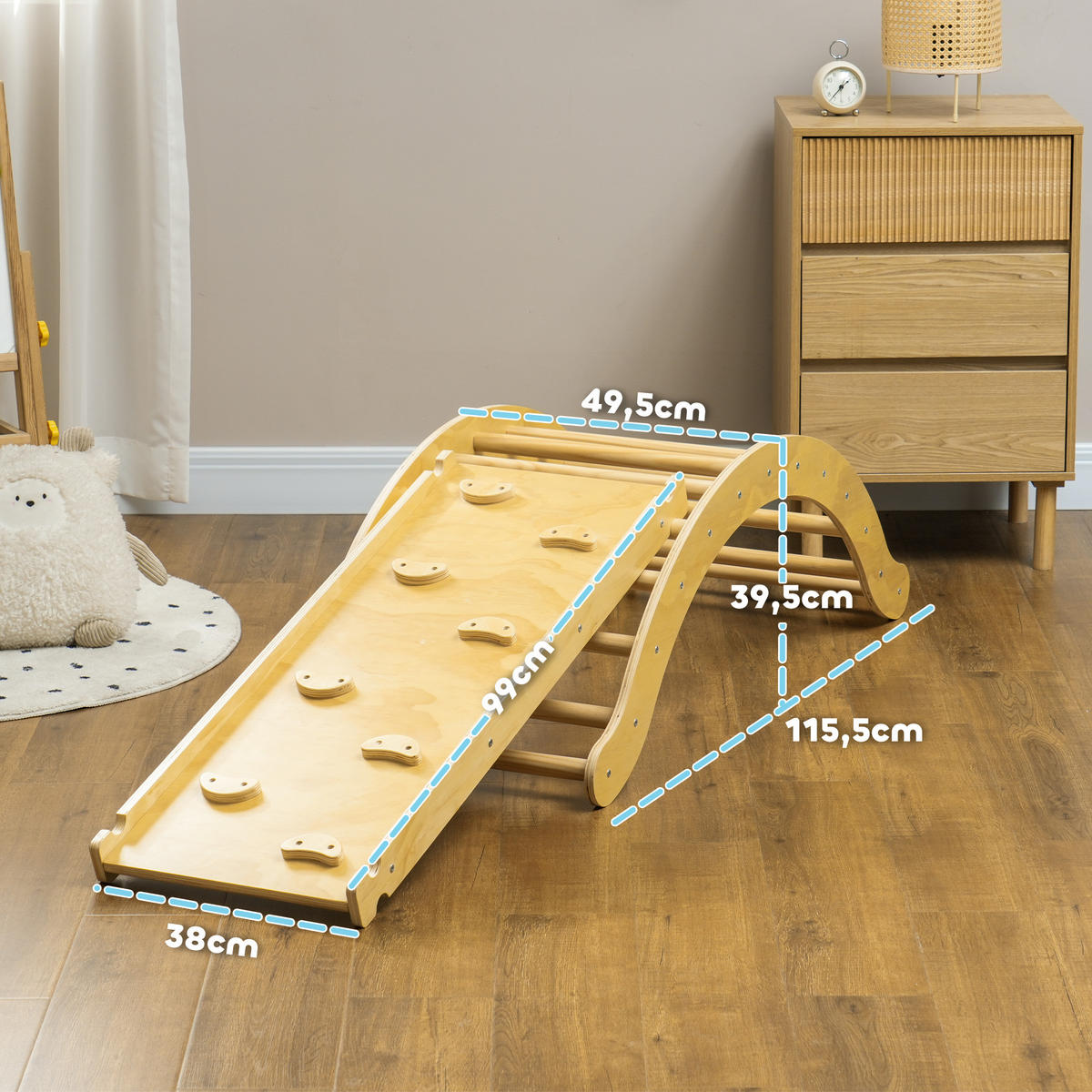 KLETTERGERÜST - Naturfarben, Holzwerkstoff (49.5/39.5/168cm) - AIYAPLAY