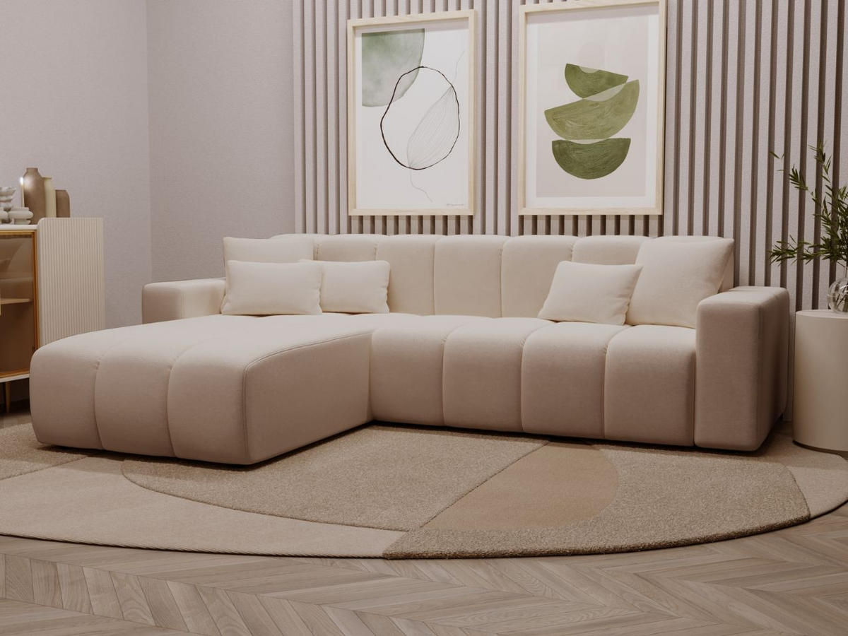 ECKSOFA Nork Beige Links - Beige, Holz/Textil (180/265cm) - Graingold