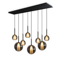 HÄNGELEUCHTE Belluna Rauch Ø 14/24cm - Grau, Glas (24/24/45cm) - s.luce