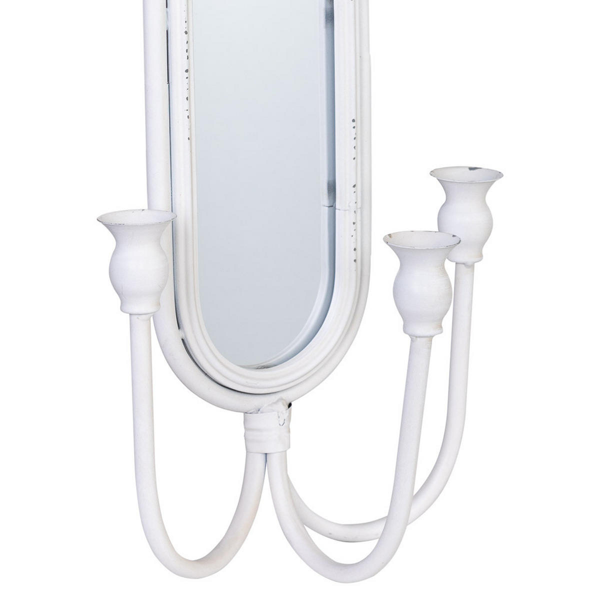 KERZENHALTER aus Metall, weiß, 26x13x62cm - Weiß, Metall (62cm) - Wanderlust