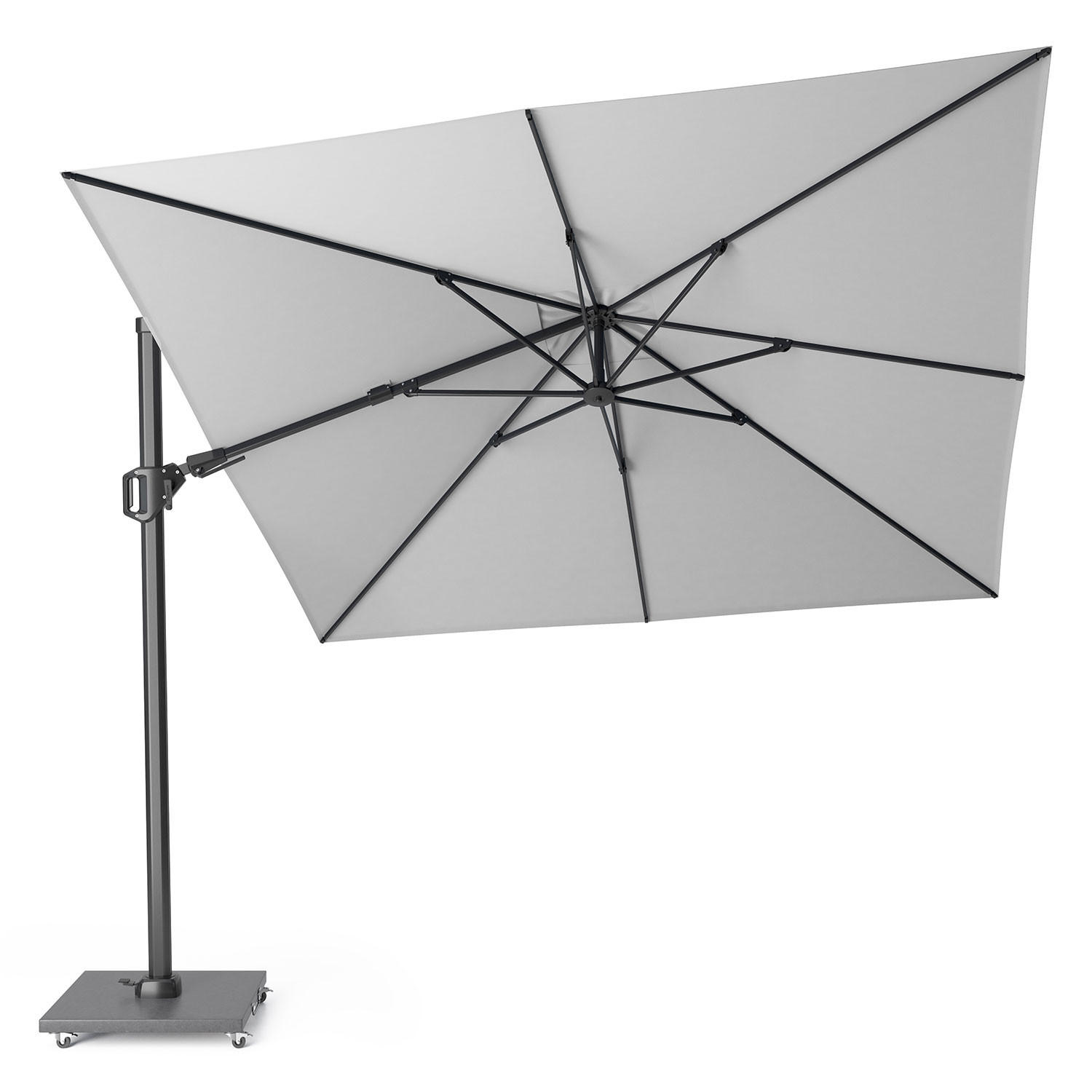 AMPELSCHIRM quadratisch 3 x 3 m Challenger T² Basic 360° kippbar weiss/anthrazit - Weiß, Metall (300/300cm) - Platinum
