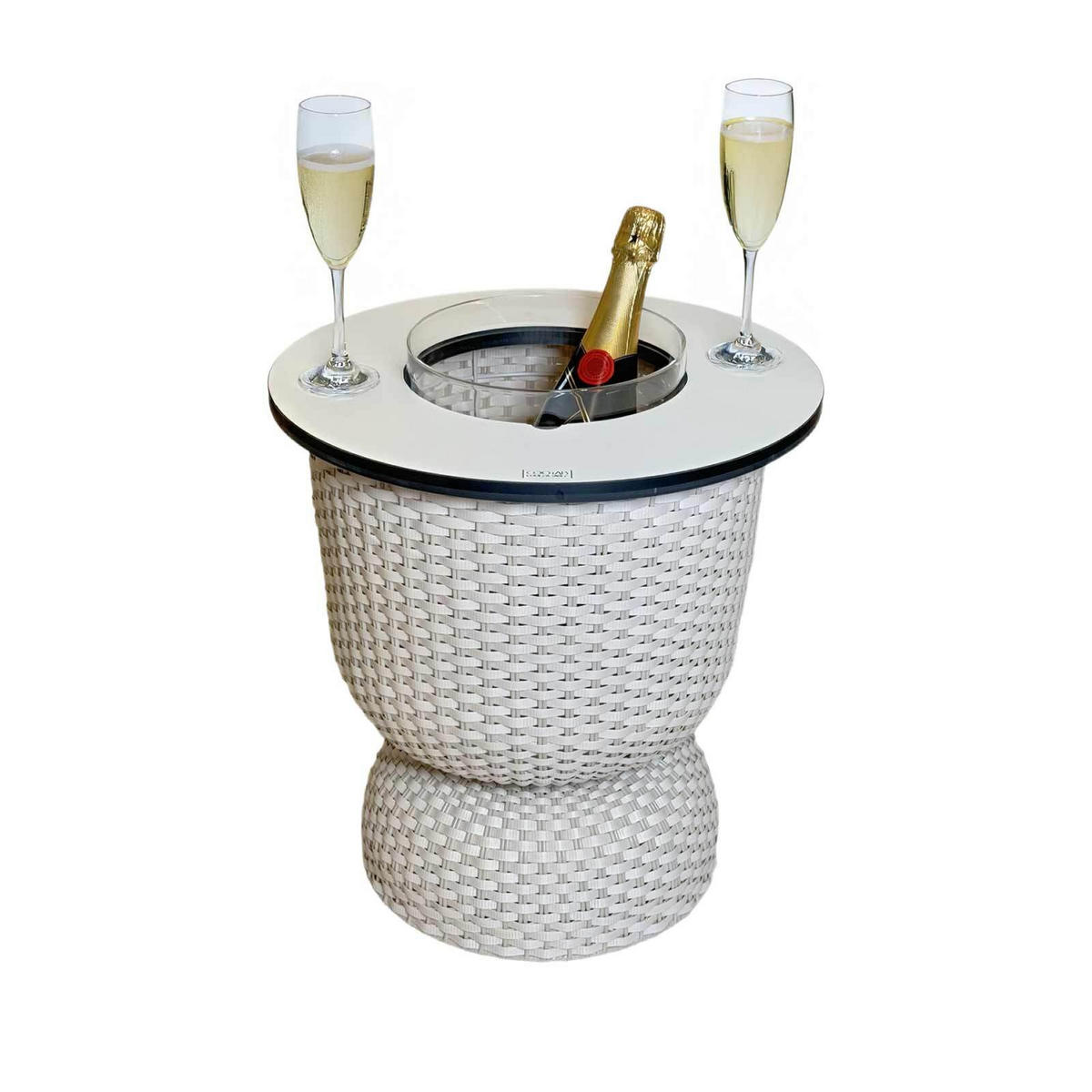BEISTELLTISCH MIT ACRYL-KÜHLER Paris Champagner 43 cm - Champagner, Kunststoff (41/41/43cm) - COOTAB Cooler Table