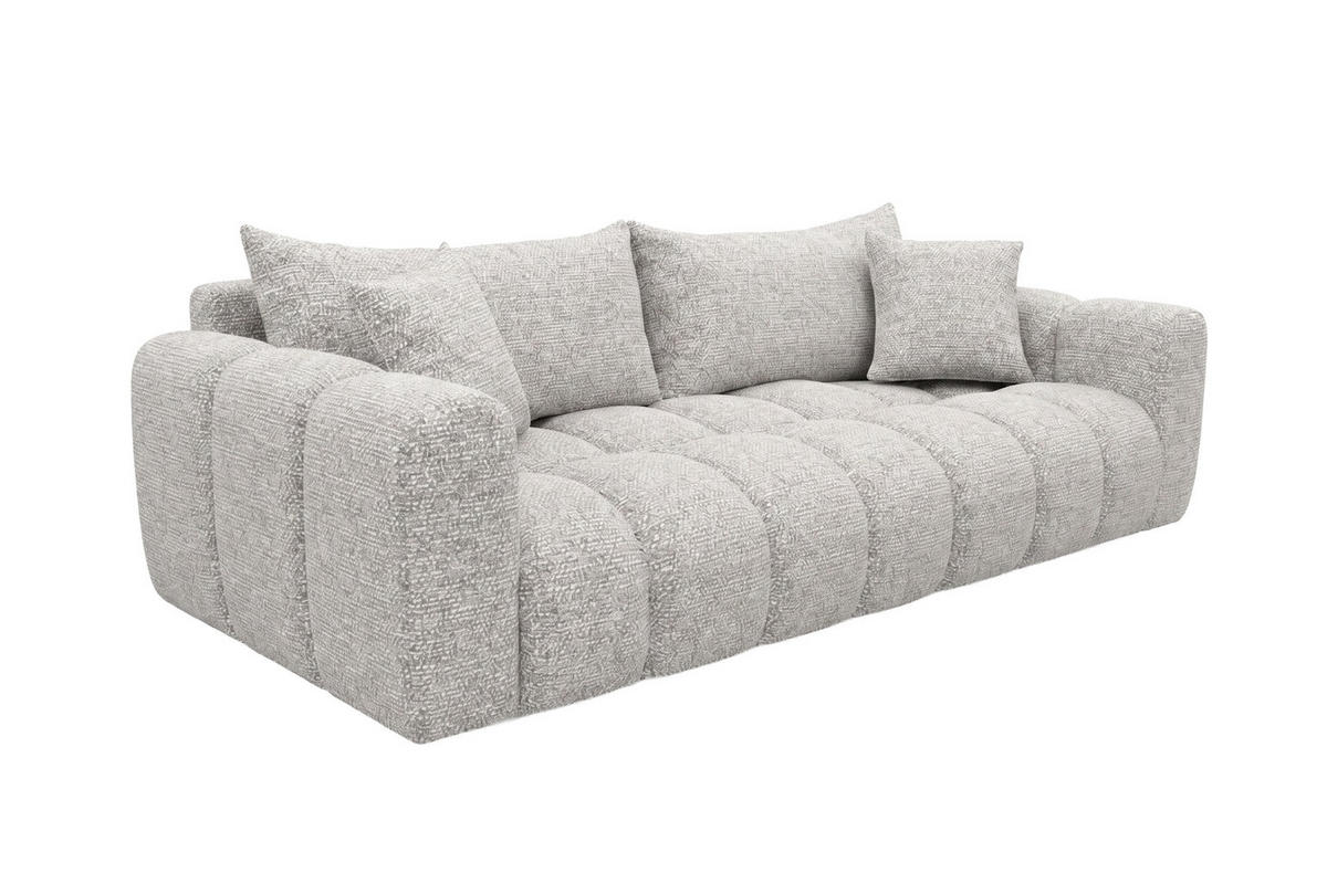 ROZKLÁDACÍ POHOVKA s úložným prostorem, žinylková tkanina Puente, Světle šedá, COSMOPOLITAN - světle šedá, dřevo (240/80/97cm) - Kaiser Möbel