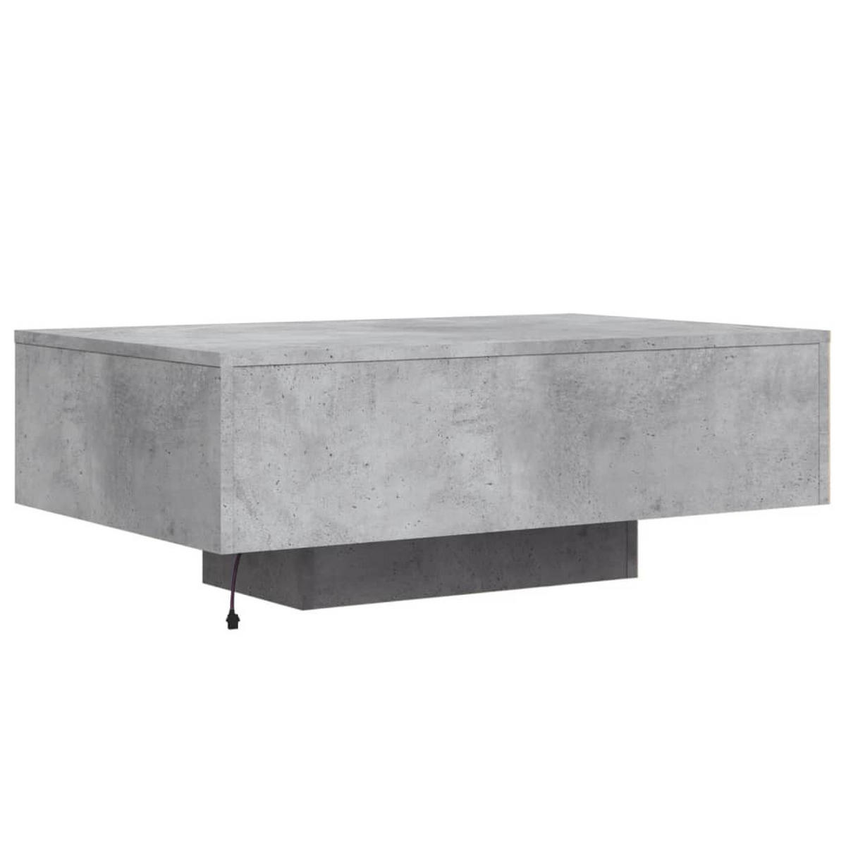 COUCHTISCH Mit Led-Leuchten Betongrau 85/55/31 Cm - Grau, Holzwerkstoff (85/55/31cm) - vidaXL