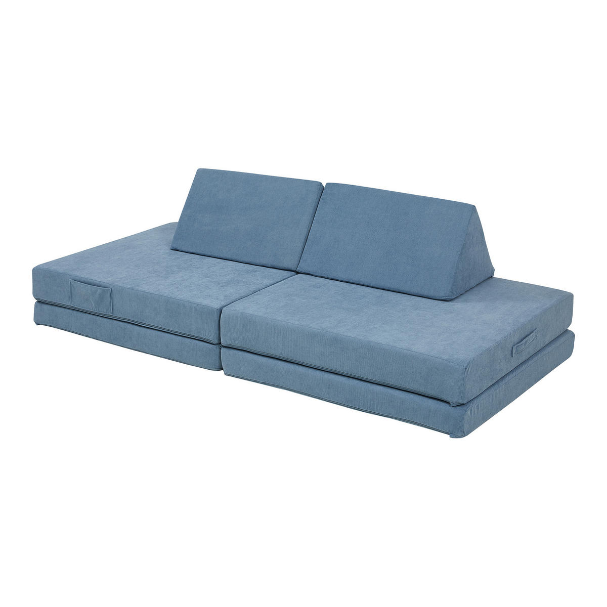 HRAČKÁŘSKÁ SOFA Norhulta - modrá, textil (150/46/66cm) - [en.casa]