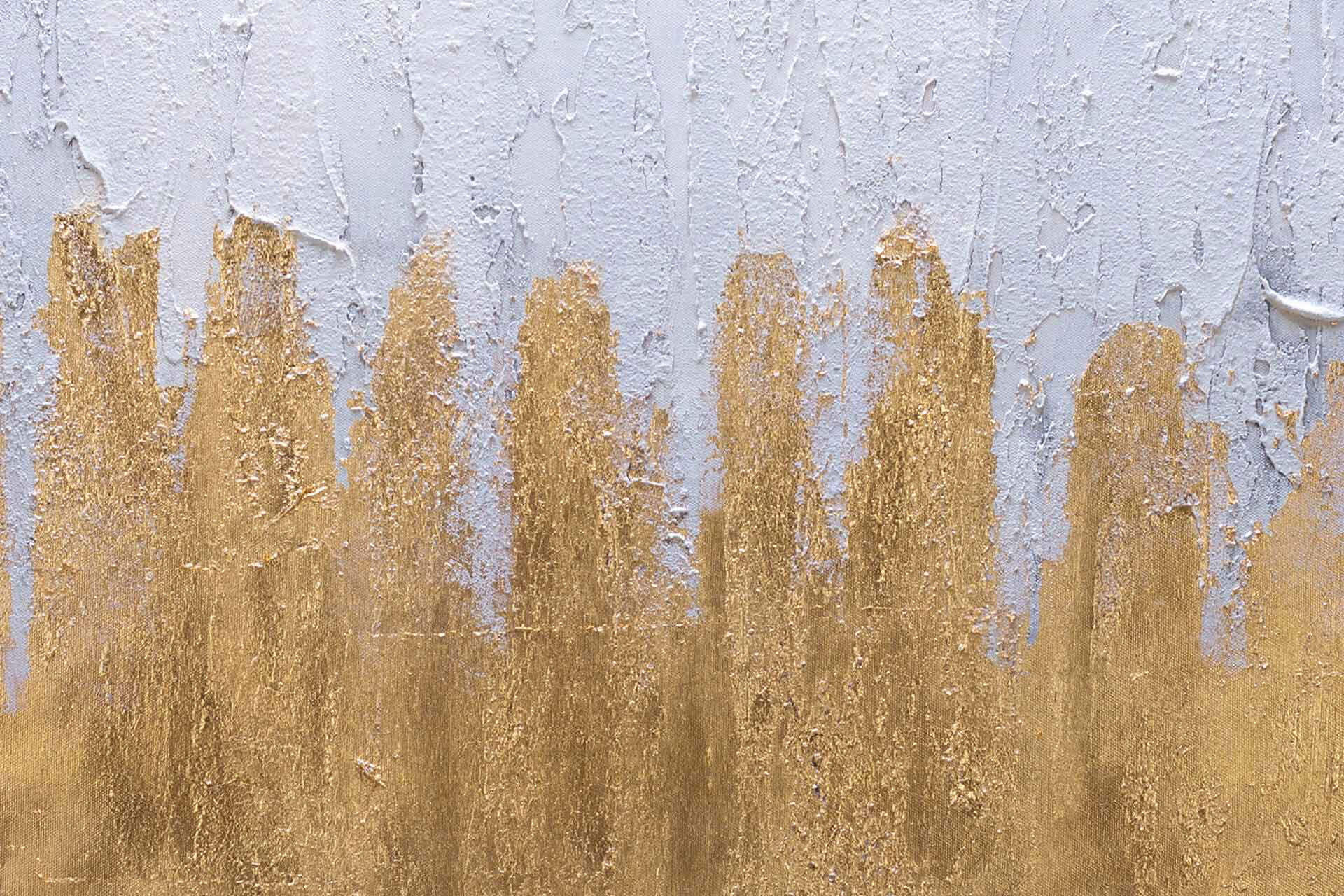 ACRYLBILD HANDGEMALT 80/80 cm - Beige/Goldfarben, Textil (80/80cm) - KUNSTLOFT