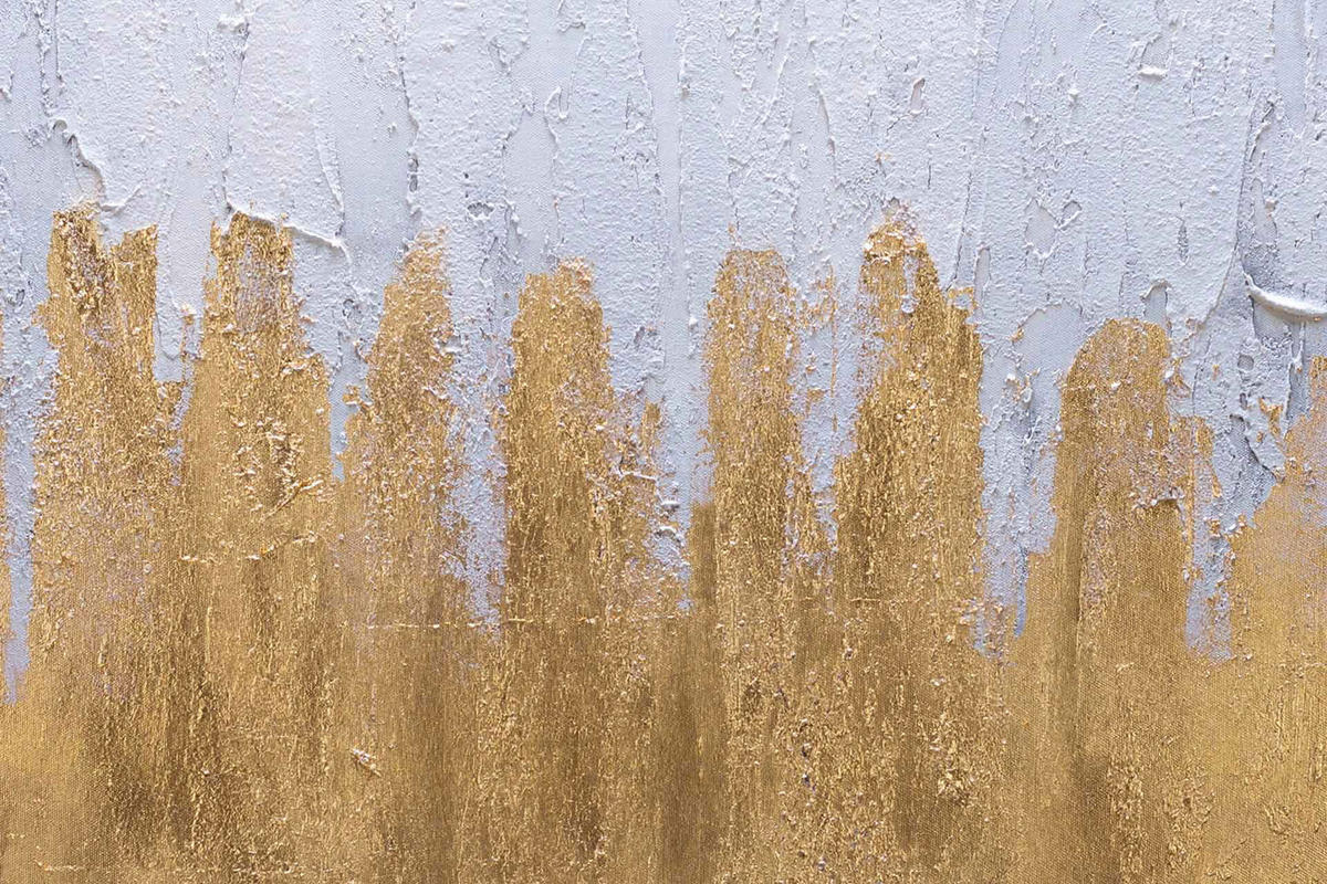 ACRYLBILD HANDGEMALT 80/80 cm - Beige/Goldfarben, Textil (80/80cm) - KUNSTLOFT