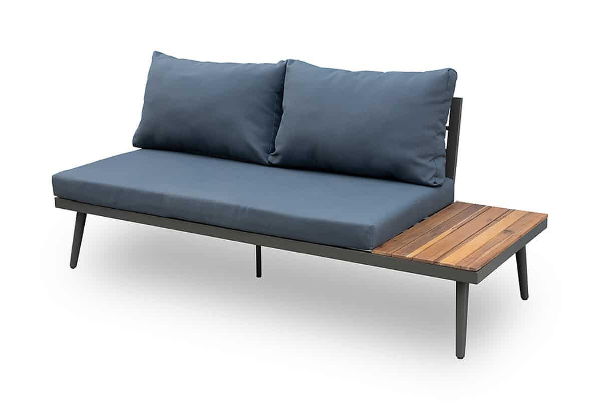 GARTEN-LOUNGE CANNES Akazie Anthrazit|Natur 250cm - Grau, Naturmaterialien/Holz - riess-ambiente