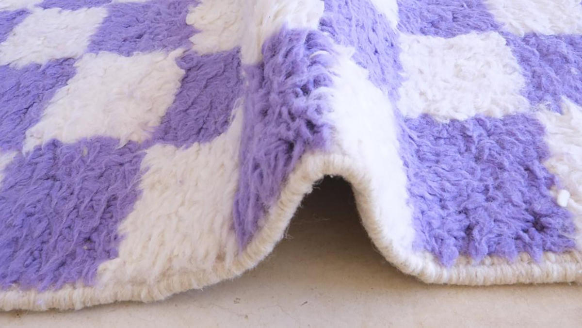 BERBERTEPPICH aus reiner Wolle 209x 253 cm - Lila, Naturmaterialien (209/253cm) - AFK Living