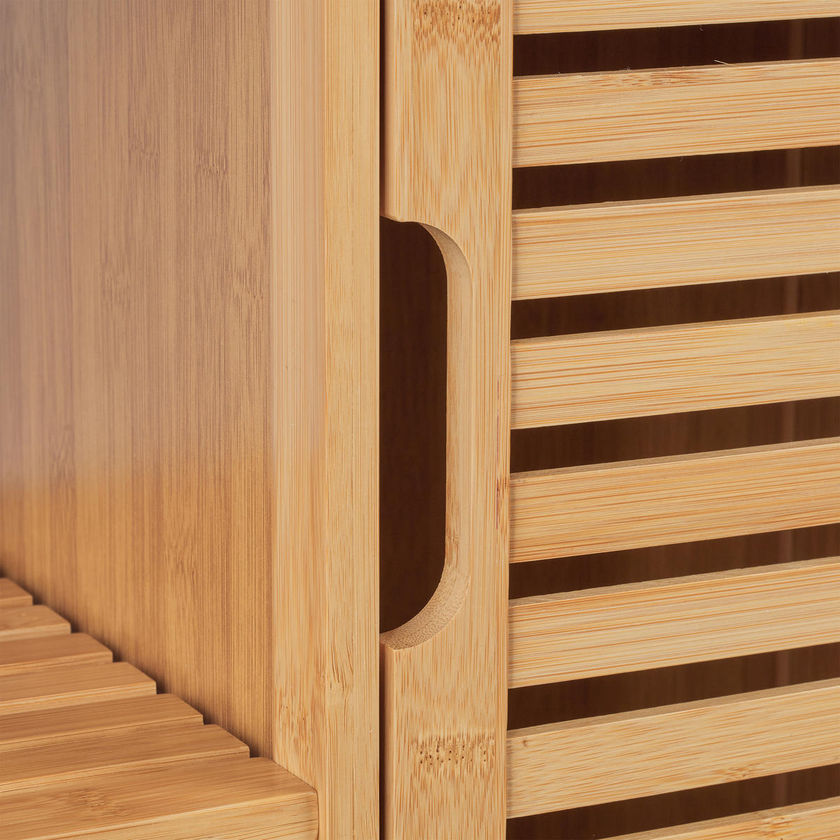 KÚPEĽŇOVÝ regál - svetlohnedá, drevo/kompozitné drevo (67/87.5/33cm) - Relaxdays