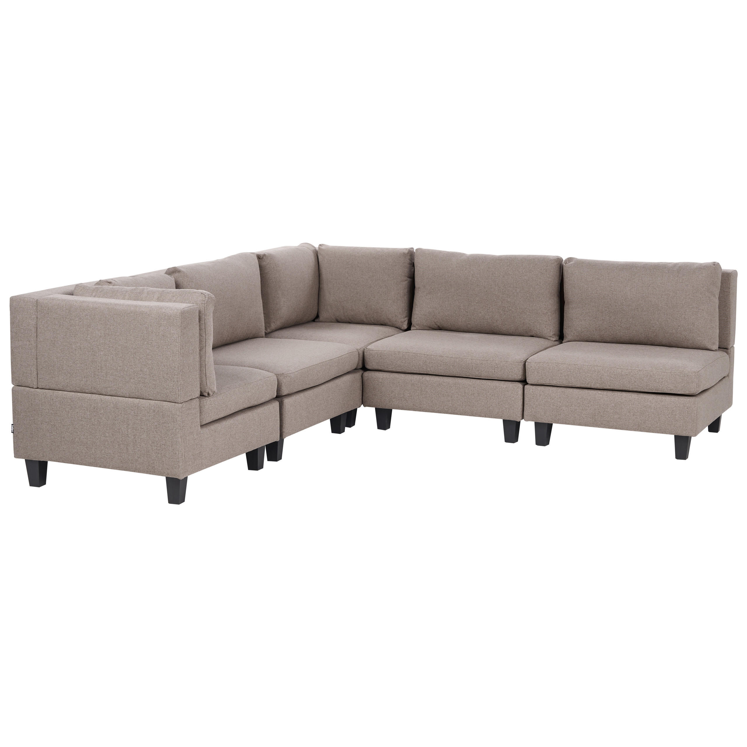 COLȚAR modul cu 5 locuri pe partea dreaptă maro textil Unstad - maro/negru, material textil (228/228cm) - Beliani