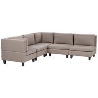 COLȚAR modul cu 5 locuri pe partea dreaptă maro textil Unstad - maro/negru, material textil (228/228cm) - Beliani
