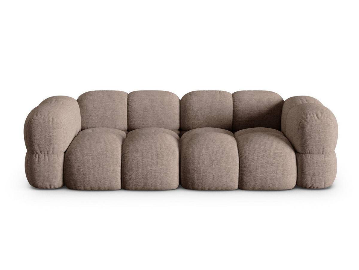 SOFA Loretto aus strukturiertem Stoff cappuccino 4 Sitzplätze - Cappuccino, Textil (100/68/250cm) - Cosmopolitan Design