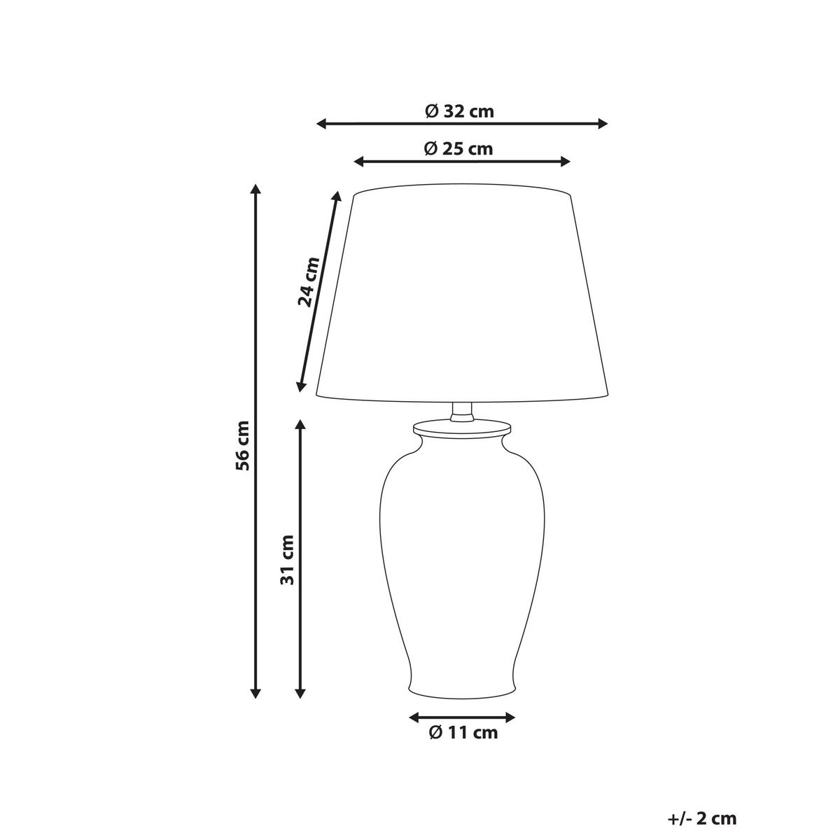 TISCHLAMPE Weiß Acrosso - Blau/Pink, Keramik (32/32/56cm) - Beliani