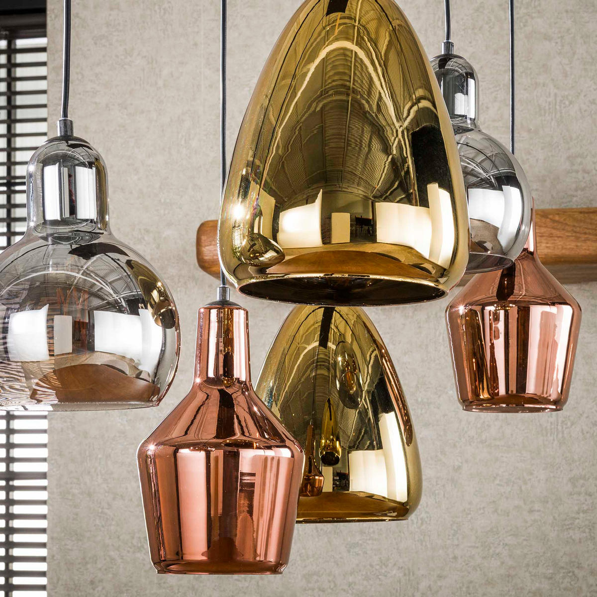 HÄNGELEUCHTE Trico Schwarz 40/95/ 150 cm - Schwarz, Glas (40/95/150cm) - Hoyz Collection