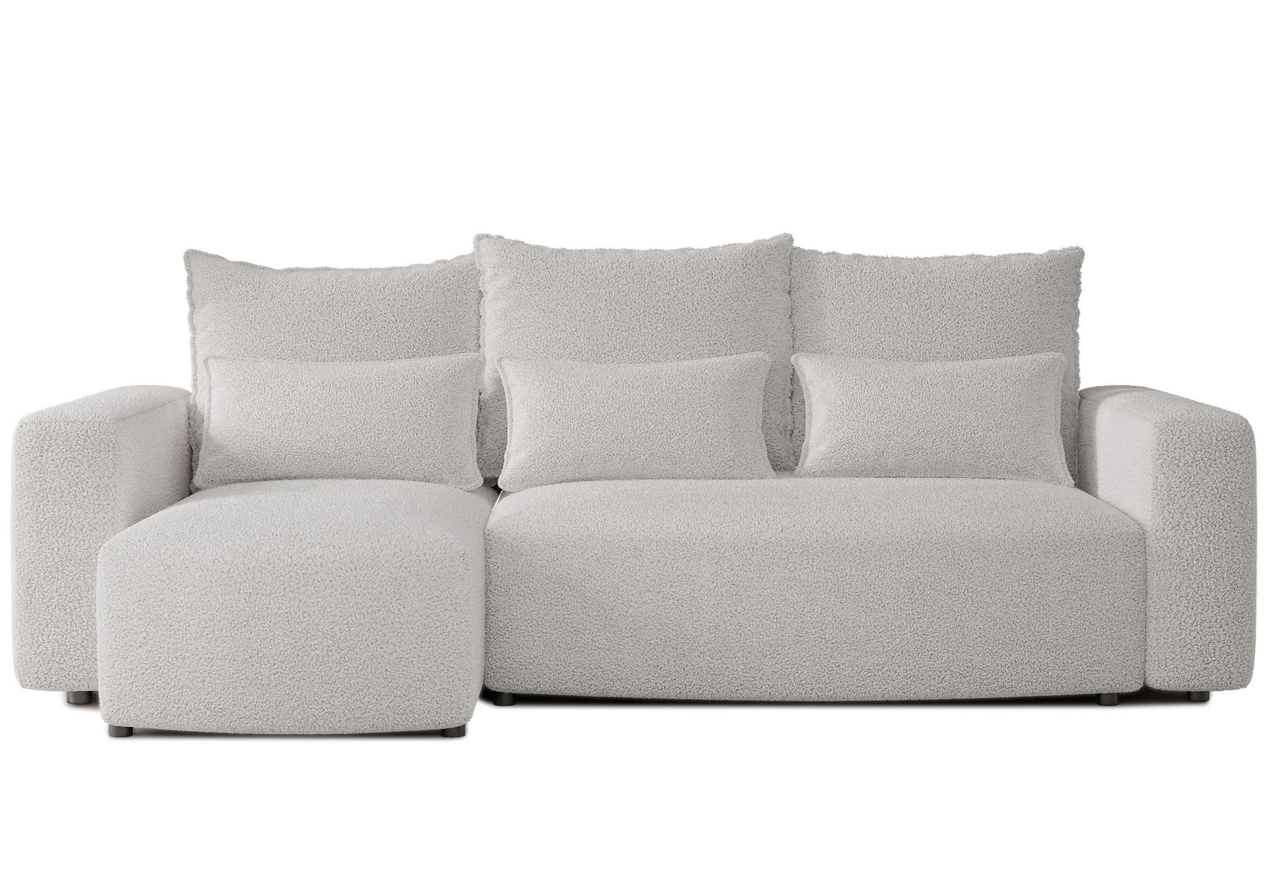 ECKSOFA Travis mit Bettkasten und Schlaffunktion, L-Form, Boucle, Universal - Beige, Holzwerkstoff (248/148cm) - 4ALL HOME