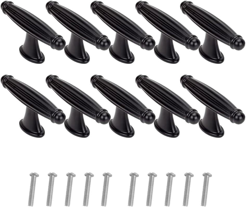 SCHRANKKNOPF Schwarz 10er-Set - Schwarz, Metall (2.3/3/6.4cm)