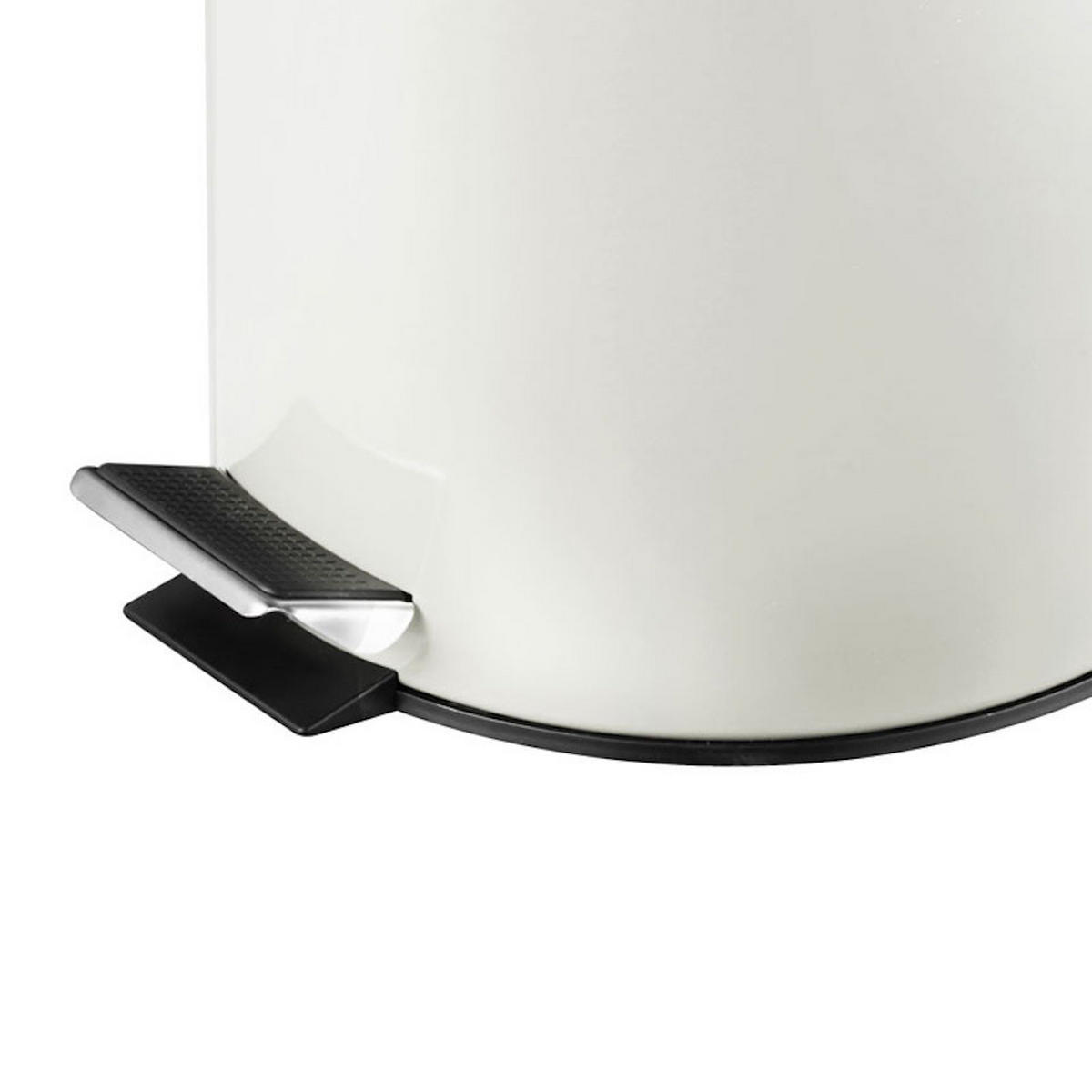 MÜLLEIMER Runder TretMit Herausnehmbaren Kunststoff Inneneimer 20 Liter Höhe 44,5 cm Weiß - Weiß, Metall (29.2/44.5/29.2cm) - PROREGAL